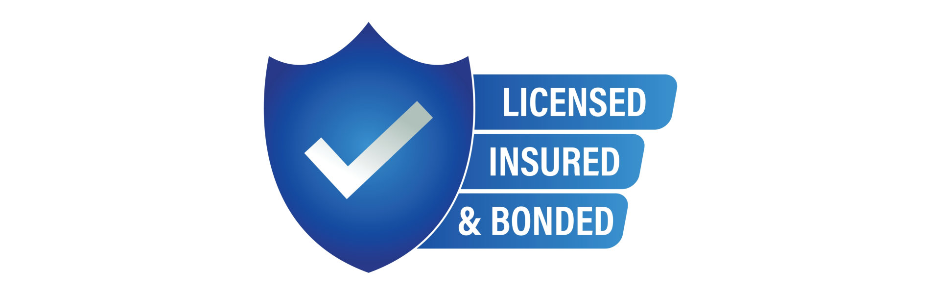 licensed, insured and bonded check with shield